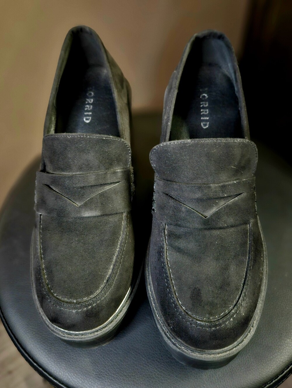 NWOT torrid Black Faux Suede Platform Chunky Heel Loafers - Picture 10 of 11